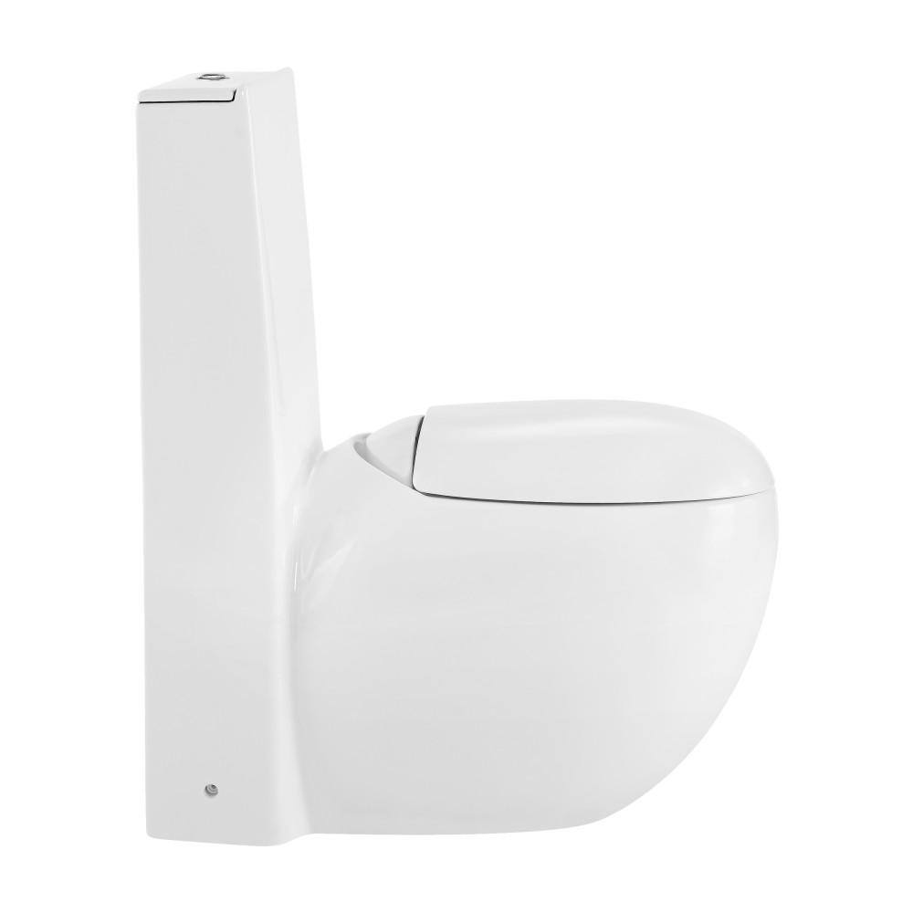 Swiss Madison Plaisir 1-piece 1.11.6 GPF Dual Flush Elongated Egg Toilet in Glossy White Seat Included SM-1T660