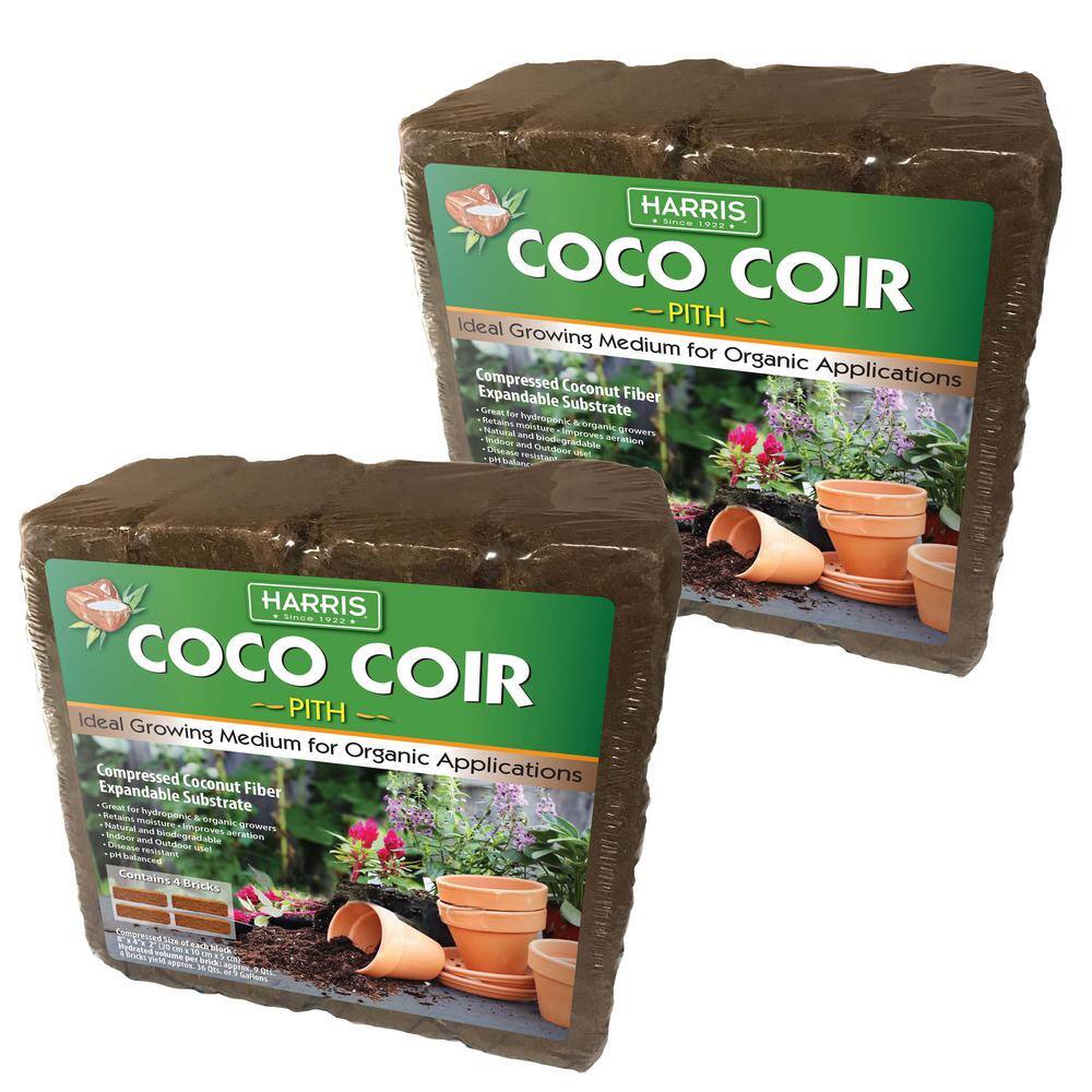 Harris 18 Gal. Expanding Coco Coir Pith (8 Brick2-Pack) Soilless Growing Media 2COCO-4