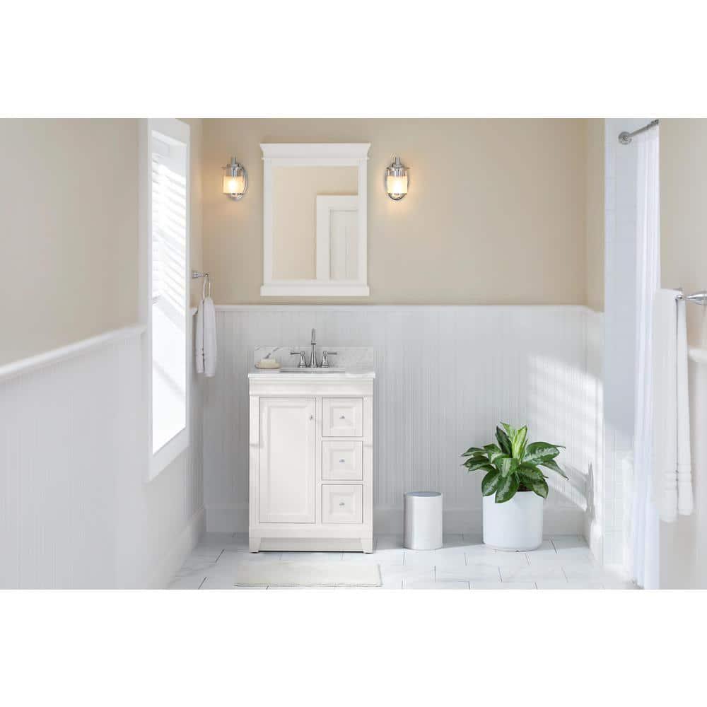 Home Decorators Collection Naples 24 in W Bath Vanity Cabinet Only in White with Right Hand Drawers