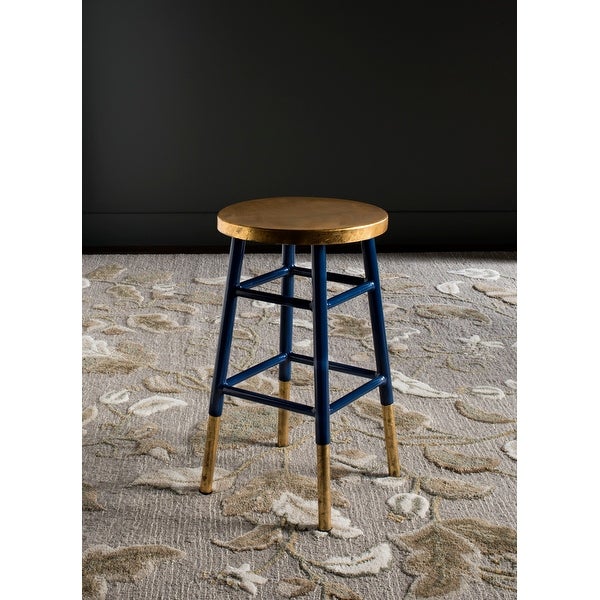 SAFAVIEH 24-inch Emery Navy/ Gold Counter Stool - 13.5