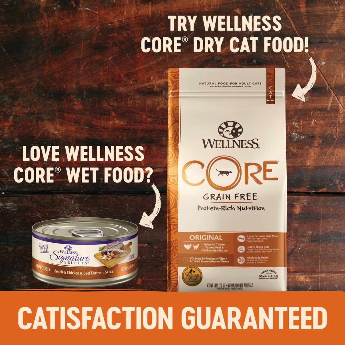 Wellness CORE Signature Selects Seafood Selection Variety Pack Canned Cat Food， 2.8-oz， case of 8