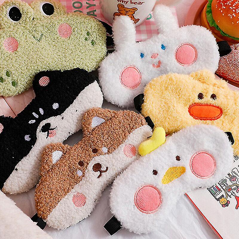 Novelty Cute Soft Plush Fluffy Design Childs Eye Sleeping Mask Travel Blindfold