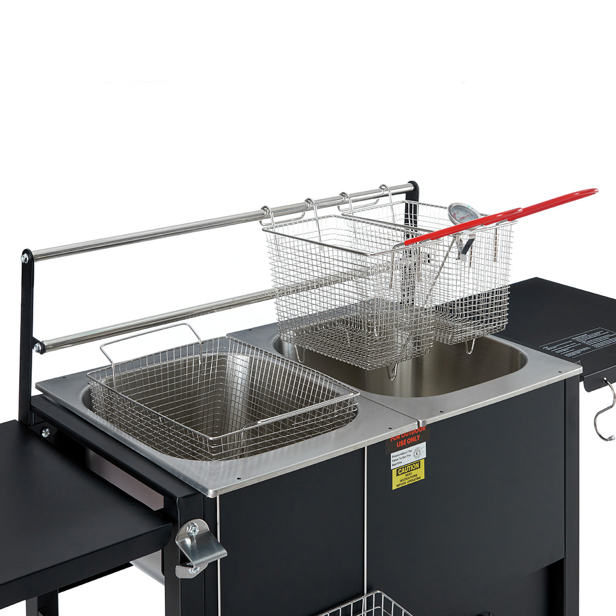 Barton Double Deep Fryer w/Two Side Shelves Outdoor High Pressure Free Standing