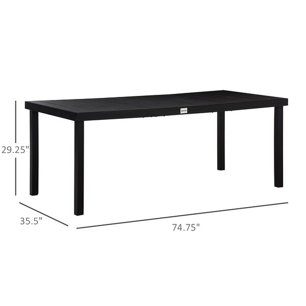 Outsunny Outdoor Dining Table for 8 People，Rectangular Garden Table