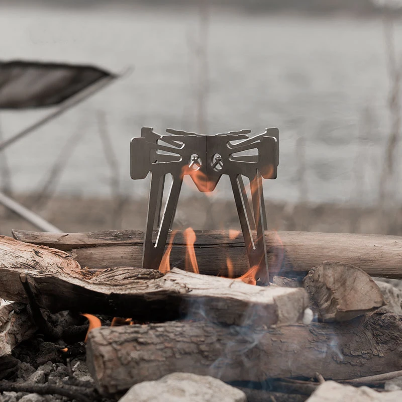 Wholesale Portable Outdoor camping burning wood bbq stove For traveling hiking Folding Stainless Steel Cooking Picnic Stove