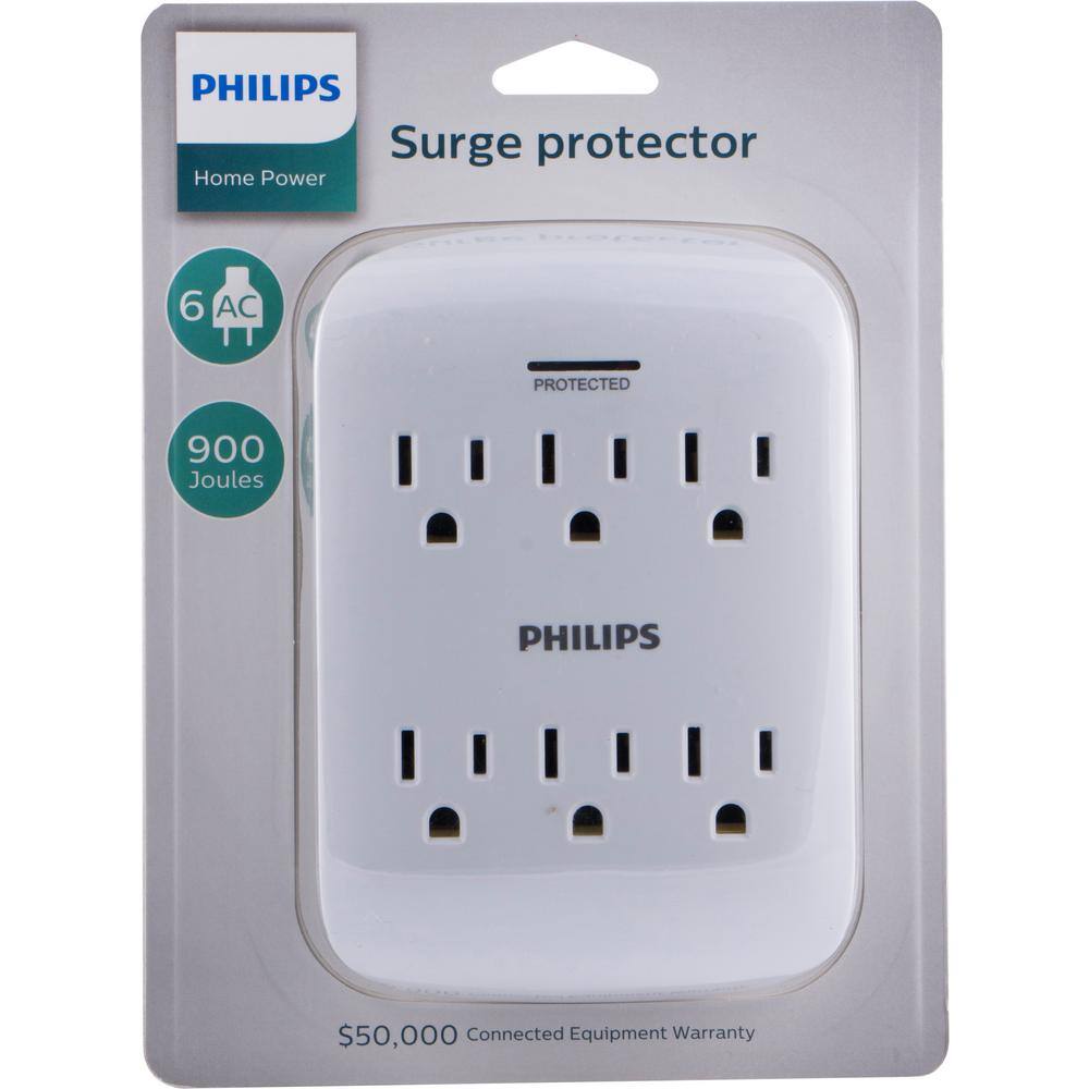 Philips 6-Outlet Surge Protector Tap SPP3461WA37