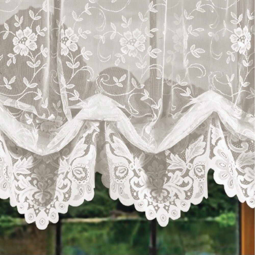 Grace Shabby Chic Floral Lace Ballon Tie Up Window Curtain