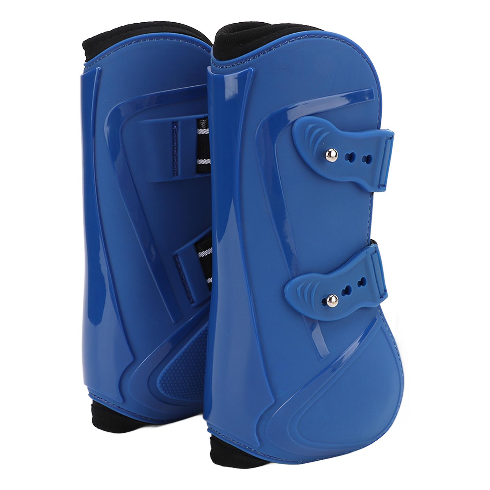 Horse Front Legs Support Boots Pu+neoprene Horse Front Legs Guard For Horse Training Jumpingblue Front Legs L