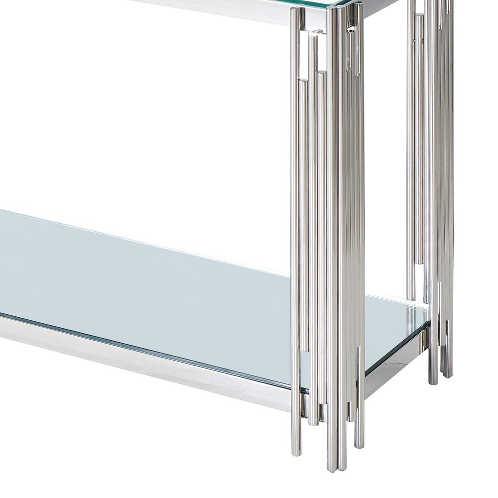 Contemporary Metal and Glass Console Table