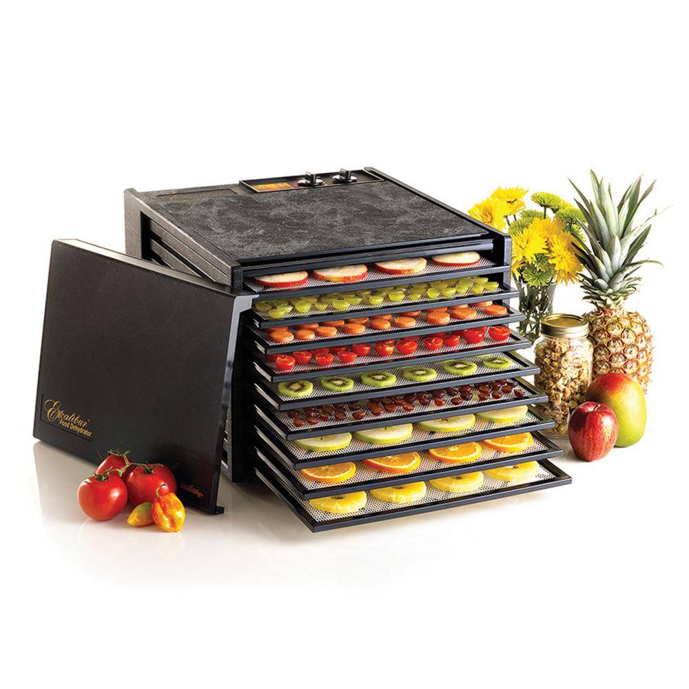 Excalibur 9-Tray Black Electric Food Dehydrator with Variable Temperatures and 26-hour Timer and Automatic Shut Off 3926TB