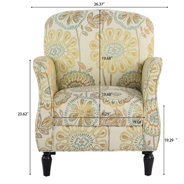 Accent Chair Armchair with Wood Legs， Fabric Upholstered Accent Chairs for Living Room Bedroom