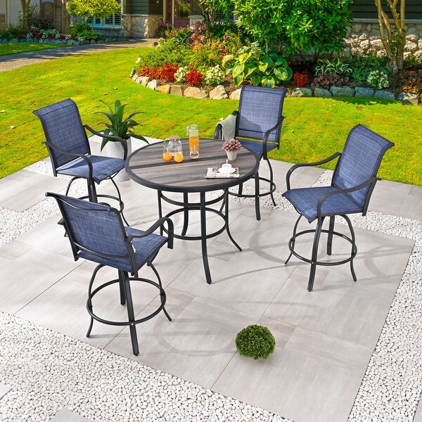 Patio Festival 4Person Outdoor 45.3'' Round Bar Height Dining Set