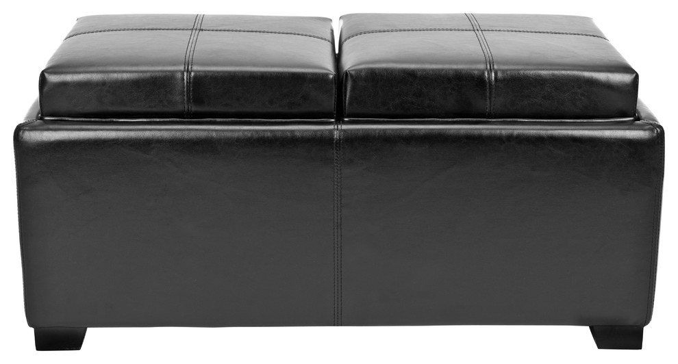 Safavieh Harrison Double Tray Ottoman   Contemporary   Footstools And Ottomans   by Buildcom  Houzz