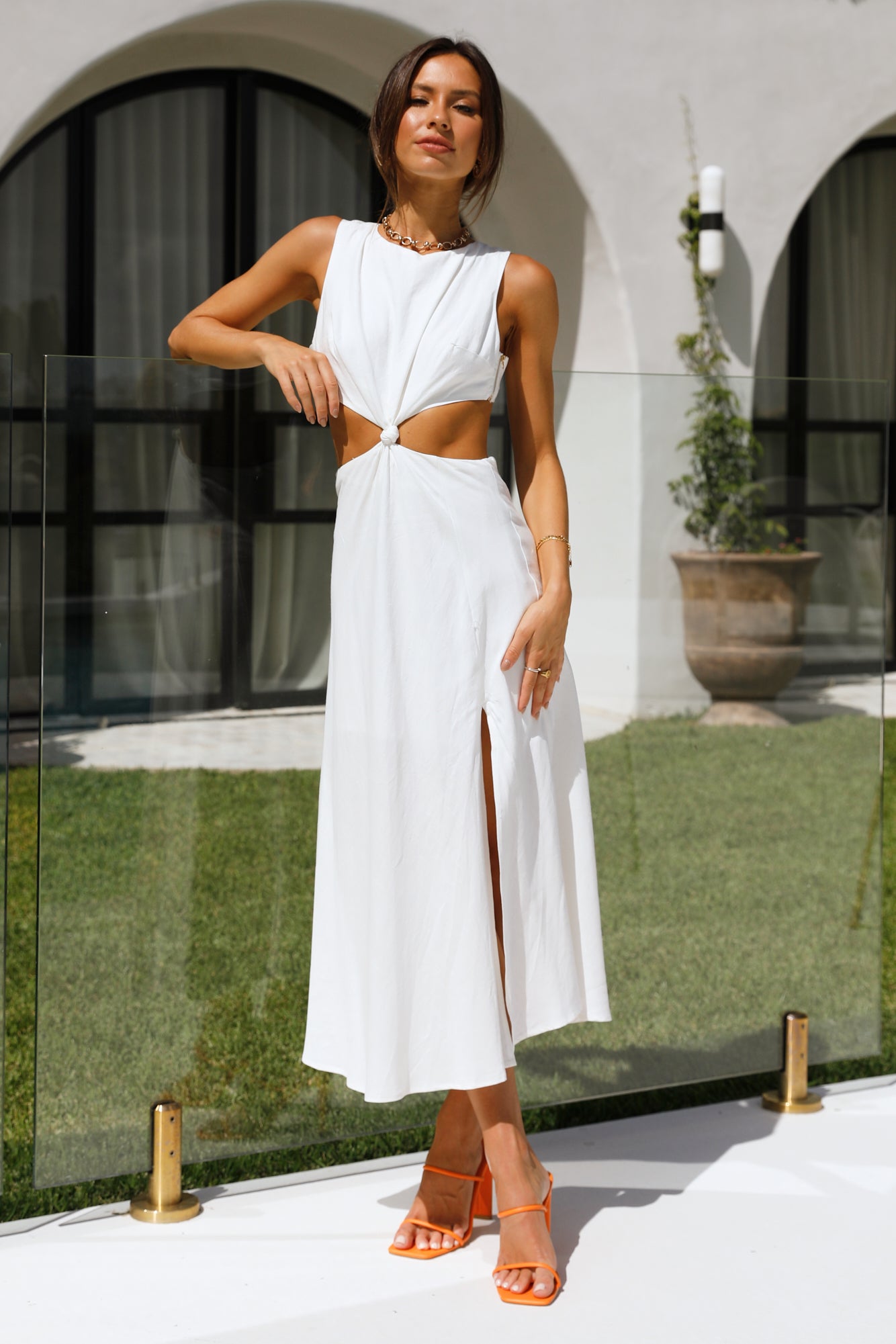 No Stopping Midi Dress White