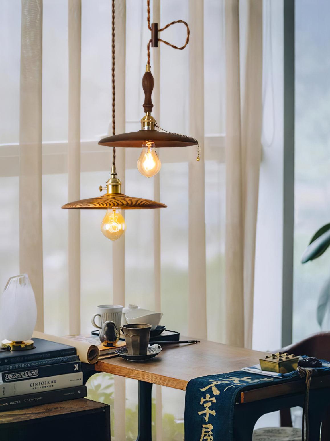 Walnut Conical Pendant Light