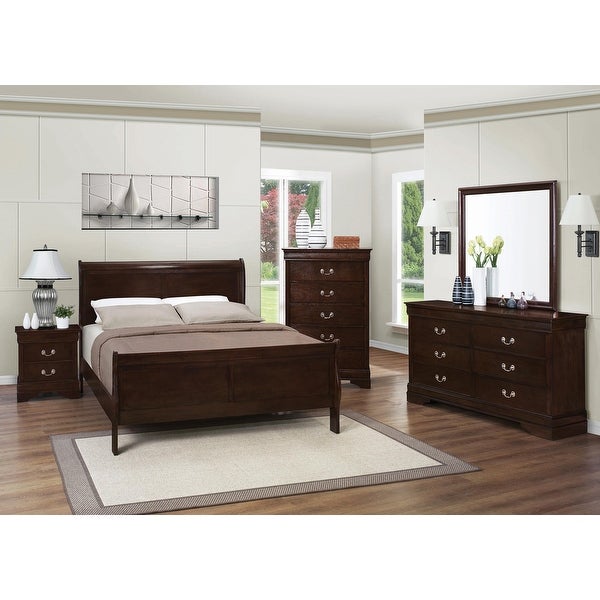 Bruno Traditional Cappuccino 4-piece Bedroom Set - - 33988017