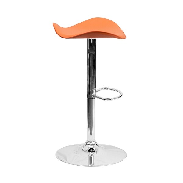 Vinyl Adjustable Height Bar Stool With Chrome Base