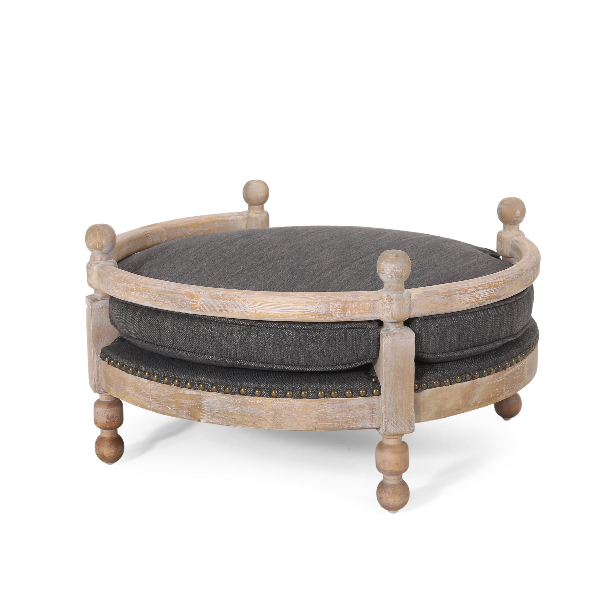 Corbett Contemporary Upholstered Medium Pet Bed with Wood Frame