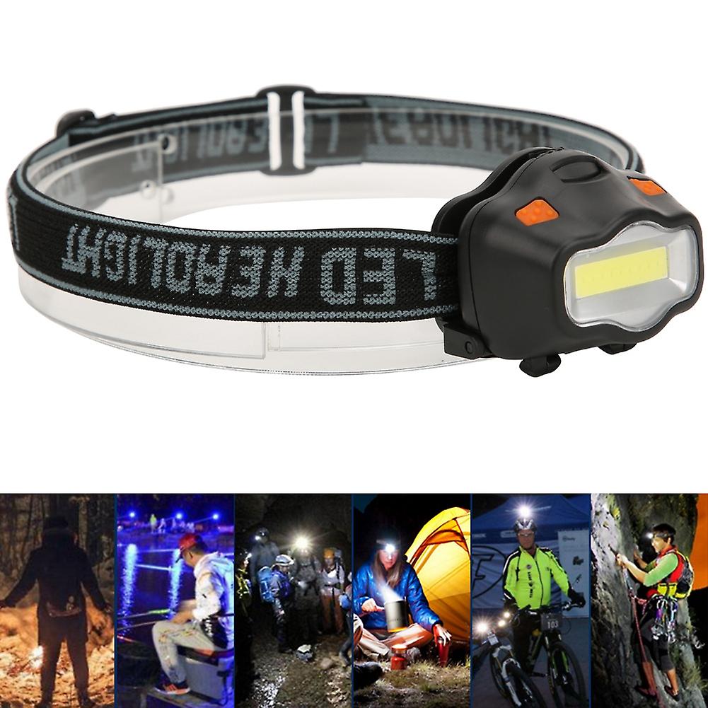 Outdoor Portable Waterproof Mini Cob Headlight Head Lamp For Night Fishing Campingblack