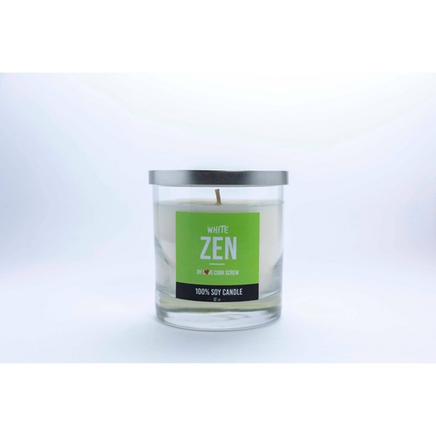 Zen White Candle Love Cork Screw