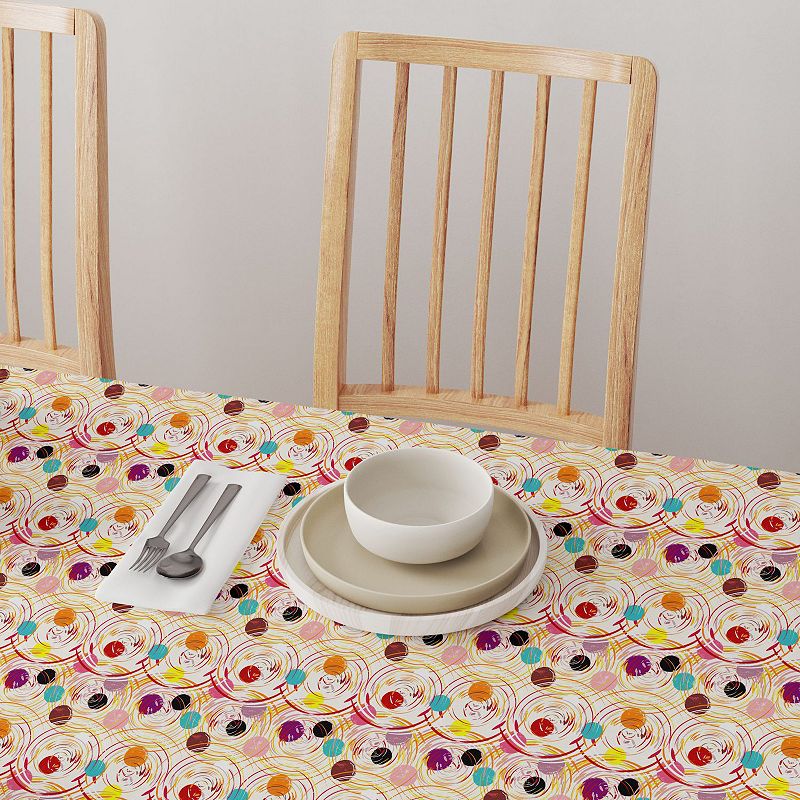 Square Tablecloth， 100% Cotton， 52x52， Floral 196