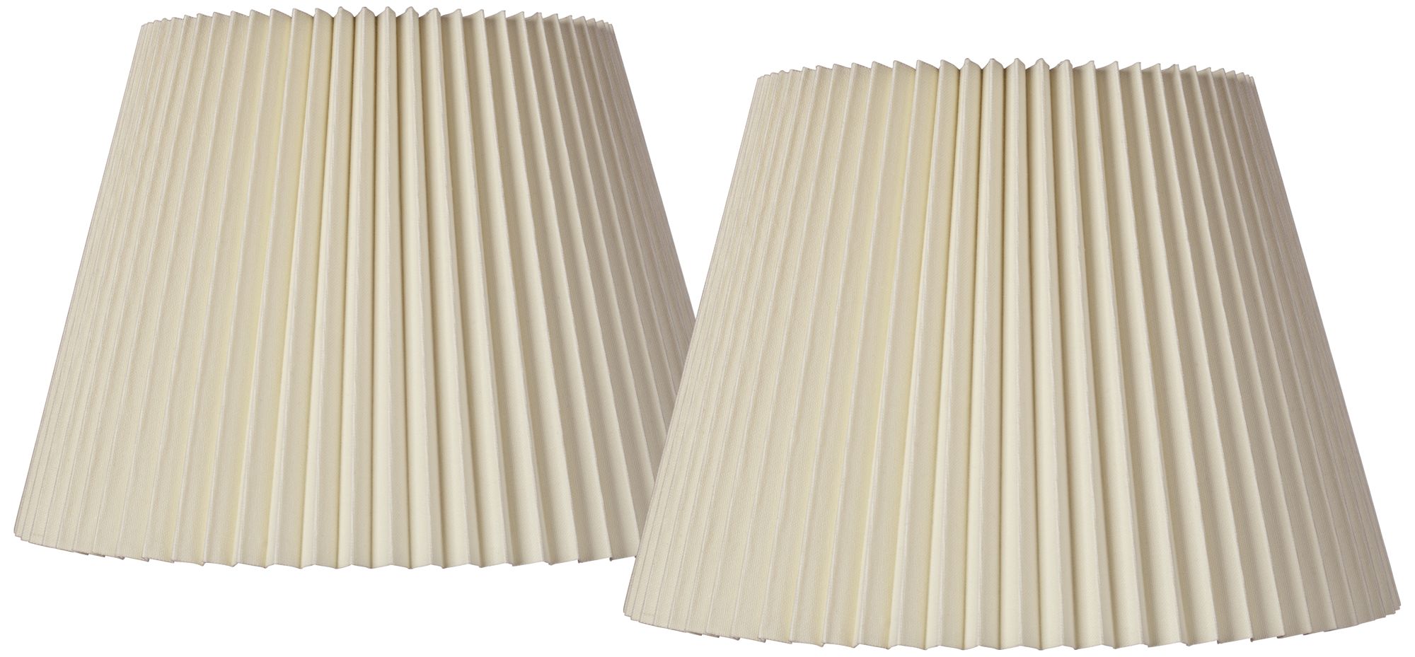 Brentwood Set of 2 Drum Lamp Shades Ivory Knife Pleat Medium 8