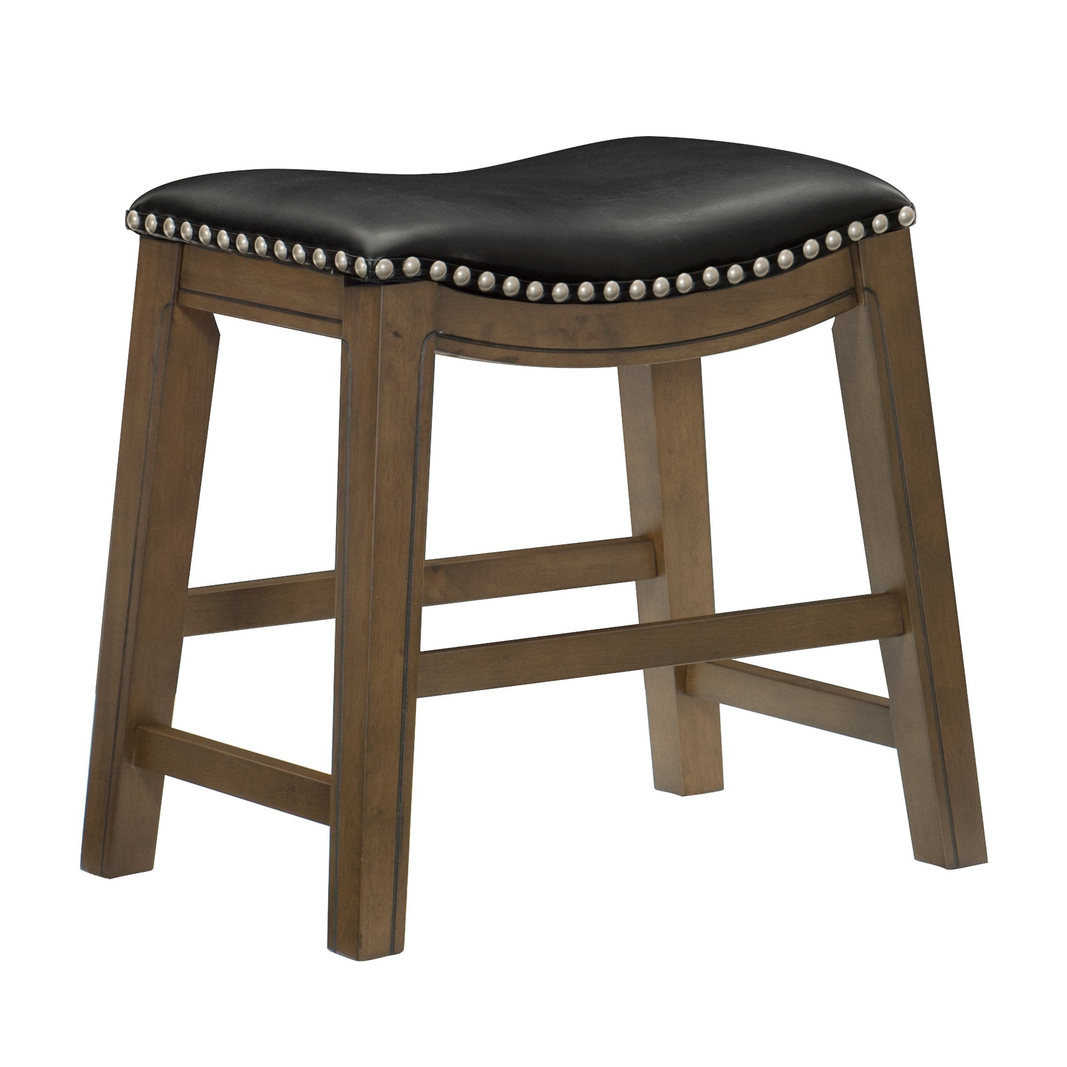 OakvillePark Eustis Saddle Seat Dining Height Stool， Black