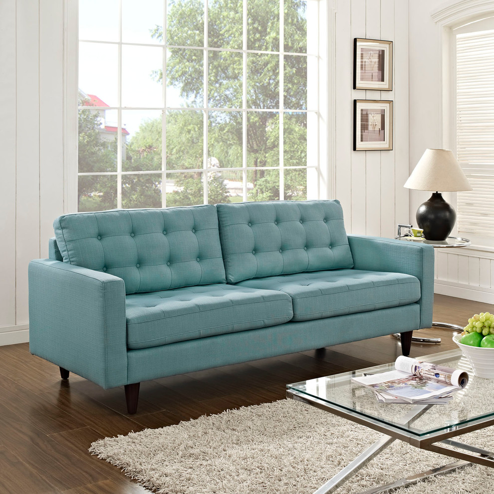 Empress Upholstered Fabric Sofa   Midcentury   Sofas   by House Bound  Houzz