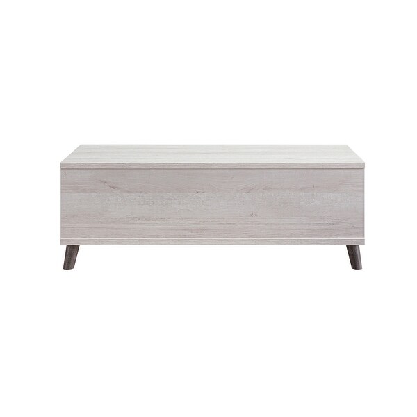 Furniture of America Mankx Mid-Century White 47-inch 3-shelf Coffee Table