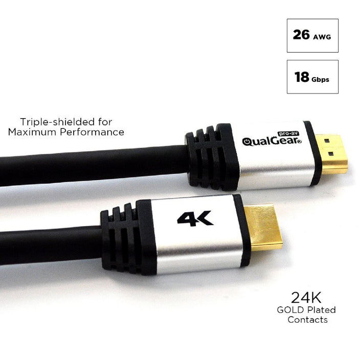 Qualgear 25 Feet HighSpeed Long HDMI 20 Cable with 24K Gold Plated