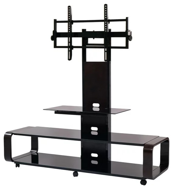 Contemporary TV Console  Mounting System  ampOpen Compartments  Espresso/Black   Contemporary   Entertainment Centers And Tv Stands   by Declusia  Houzz