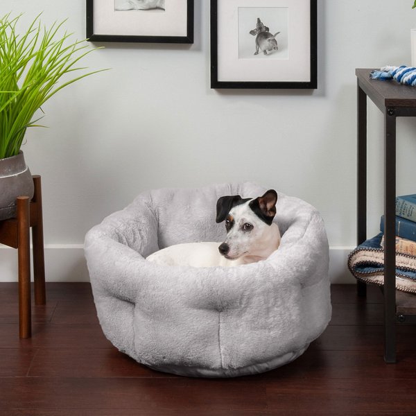 FurHaven Luxury Faux Fur Self-Warming Hi-Lo Donut Cat and Dog Bed