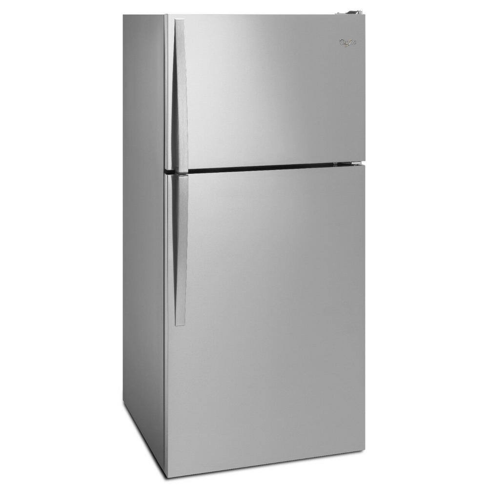 Whirlpool 18.25 cu. ft. Top Freezer Built-In and Standard Refrigerator in Monochromatic Stainless Steel WRT138FFDM