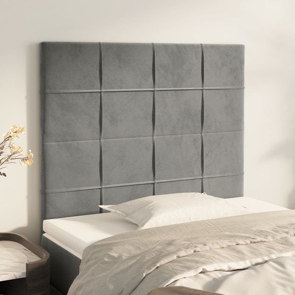 vidaXL Headboards 2 pcs Dark/Light Gray multisize Velvet - - 37421091