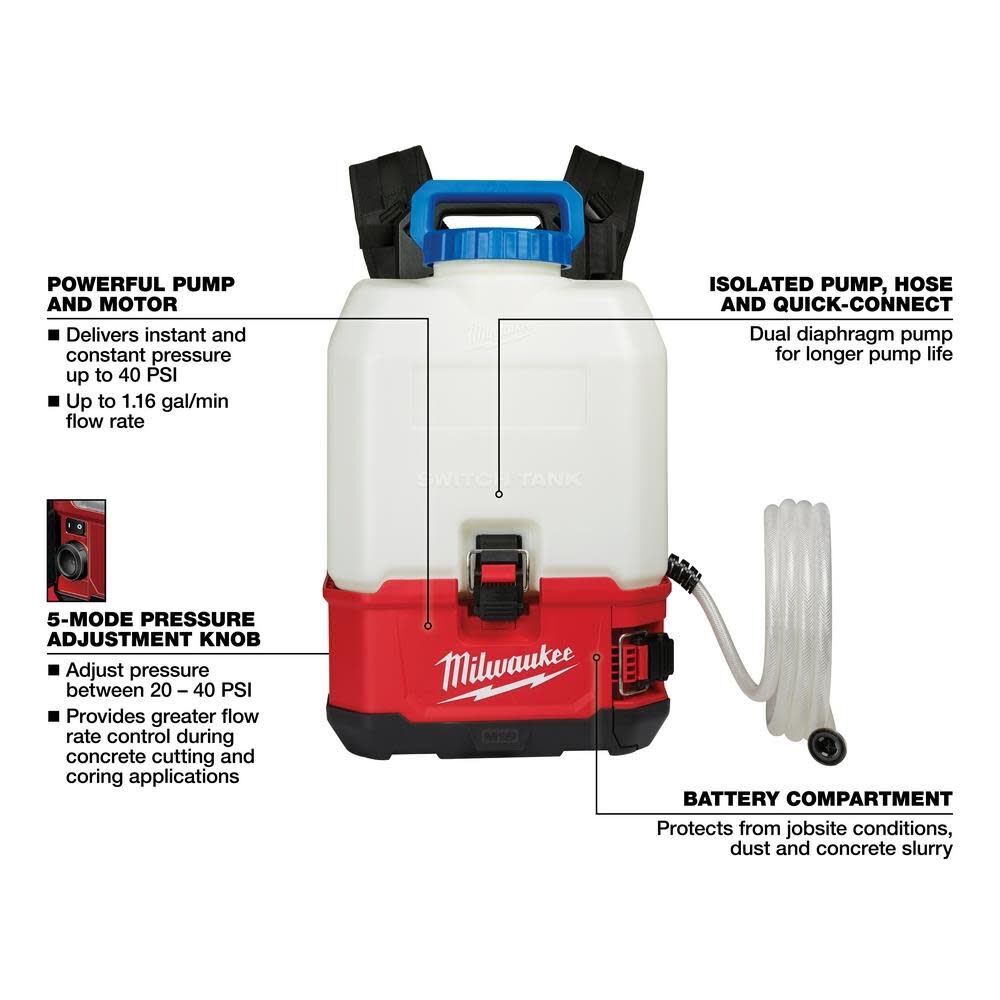 MW M18 SWITCH TANK 4 Gallon Backpack Water Supply Kit 2820-21WS from MW