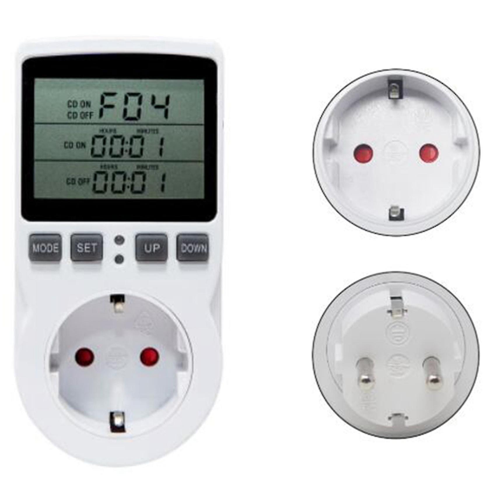 2x Temperature Controller Socket With Timer Switch 16a Mode Eu Plug