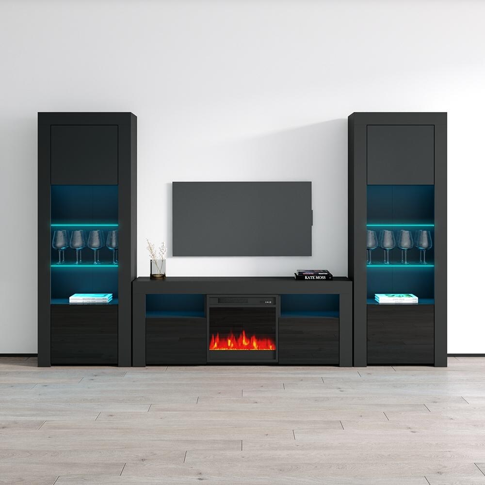 Milano Modern Electric Fireplace / Entertainment Center Wall Unit