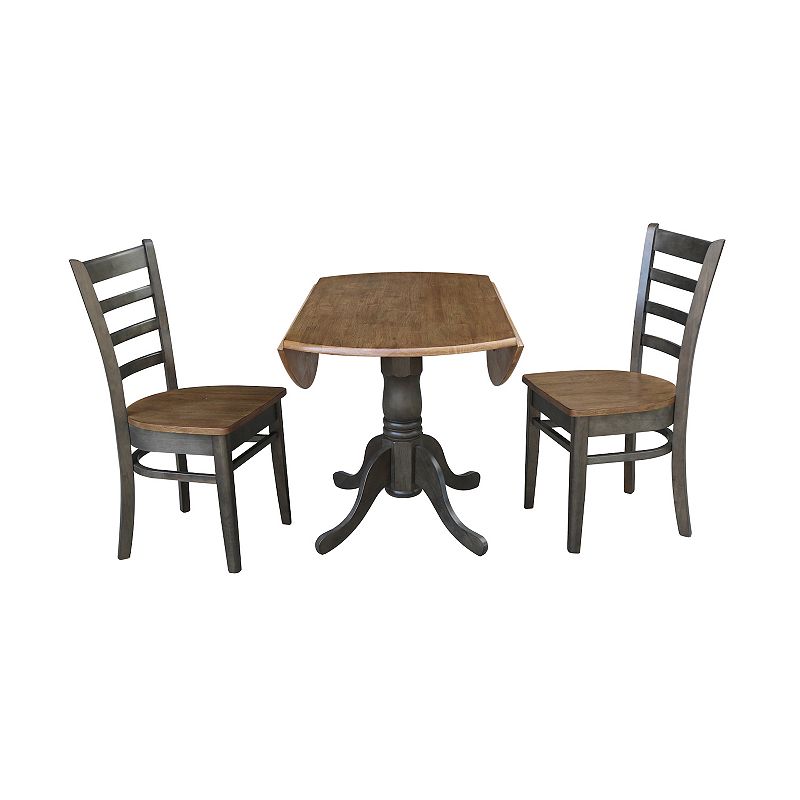 International Concepts Dual Drop Leaf Table with Emily Side Chairs 3-pc. Dining Set