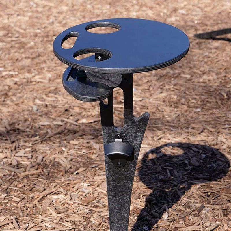 Round Folding Wine Table，Portable Outdoor Wine Table，Wine Glass Rack，Wine Table for Beach Picnic Wine Glass Holder