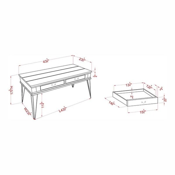 Furniture of America Perrin Urban Oak 43-inch 2-drawer Coffee Table