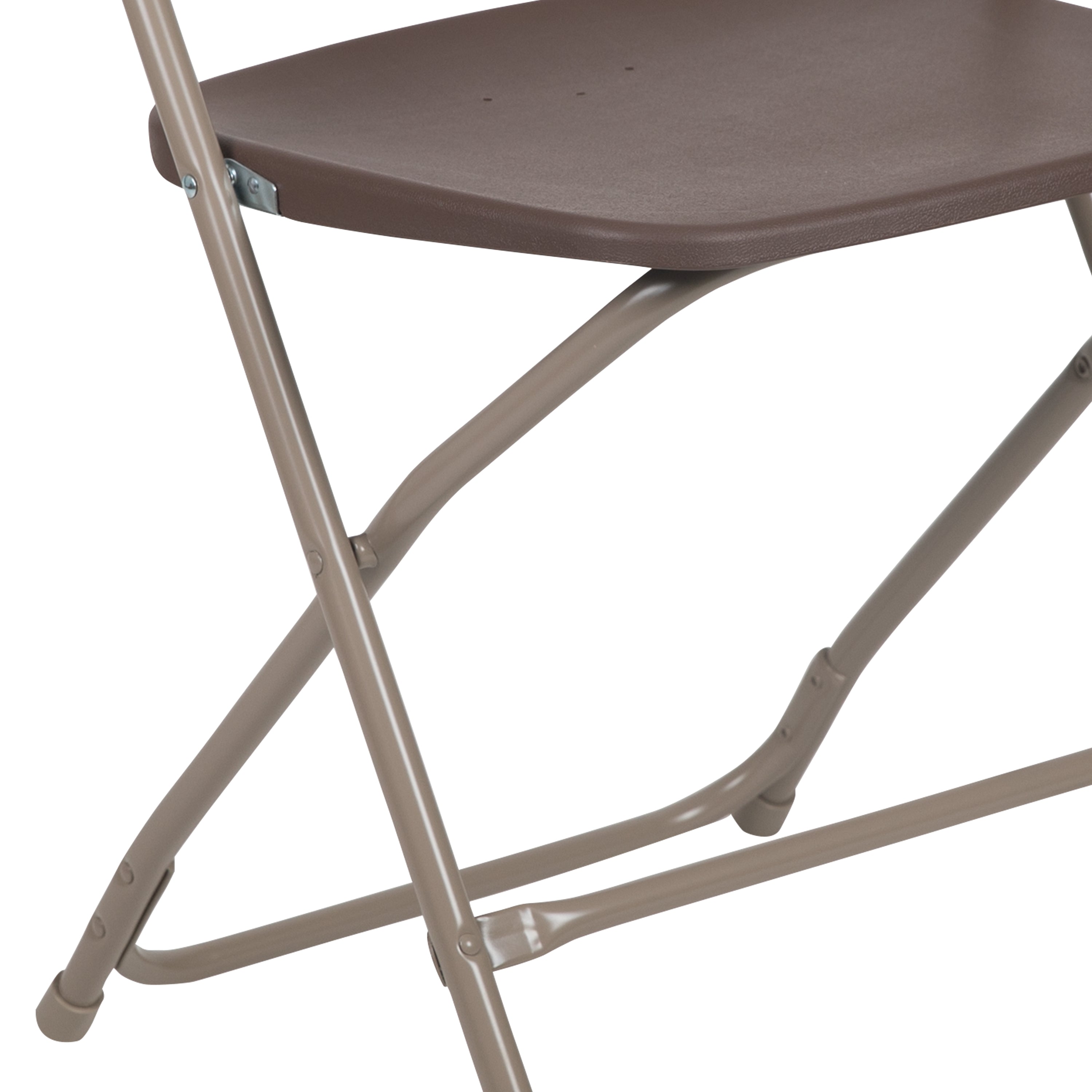 Flash Furniture Hercules™ Series Plastic Folding Chair - Brown - 10 Pack 650LB Weight Capacity Comfortable Event Chair-Lightweight Folding Chair