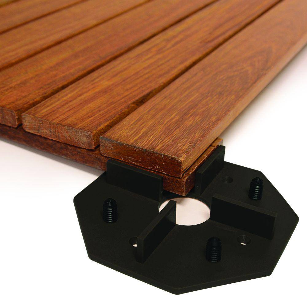 DeckWise WiseTile Shadowline Black Hardwood Deck Tile Connector TILE-CONN-BL-1