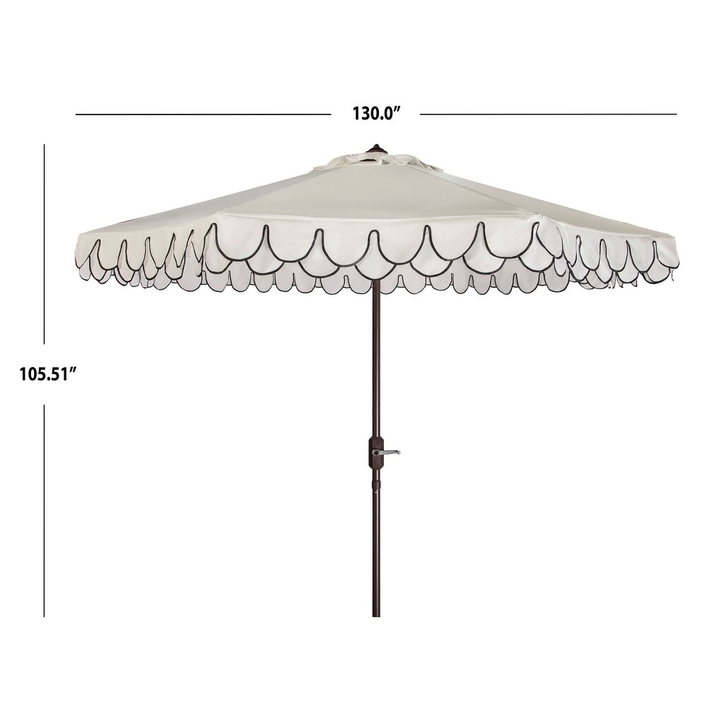 SAFAVIEH Outdoor Living Elegant Valance 11Ft Round Umbrella