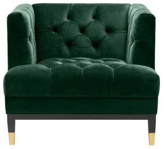 Green Tufted Cube Chair  Eichholtz Castelle   Contemporary   Armchairs And Accent Chairs   by Oroa   Distinctive Furniture  Houzz