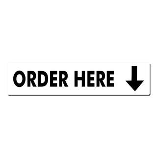 Lynch Sign 22 in. x 5 in. Order Here Arrow Down Sign Printed on More Durable Thicker Longer Lasting Styrene Plastic R- 34