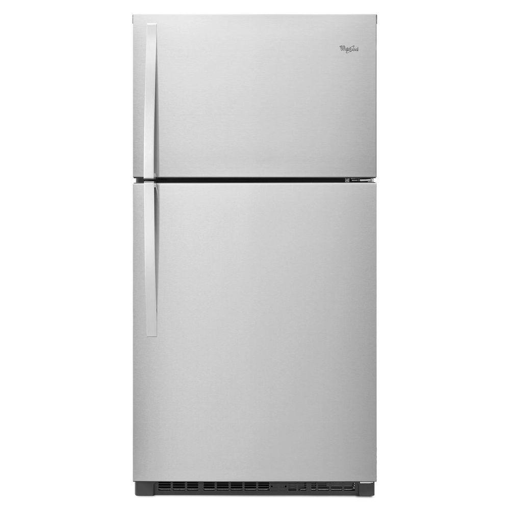 Whirlpool 21.3 cu. ft. Top Freezer Refrigerator in Monochromatic Stainless Steel WRT541SZDM