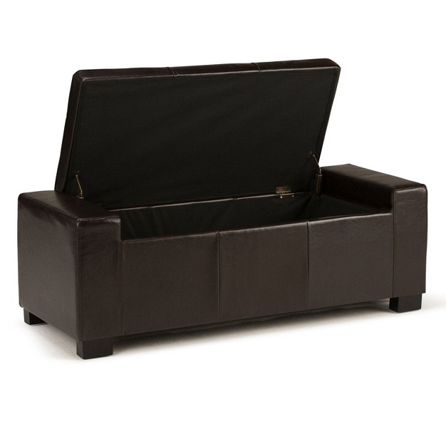 Simplihome Vegan Leather Storage Ottoman Laredo