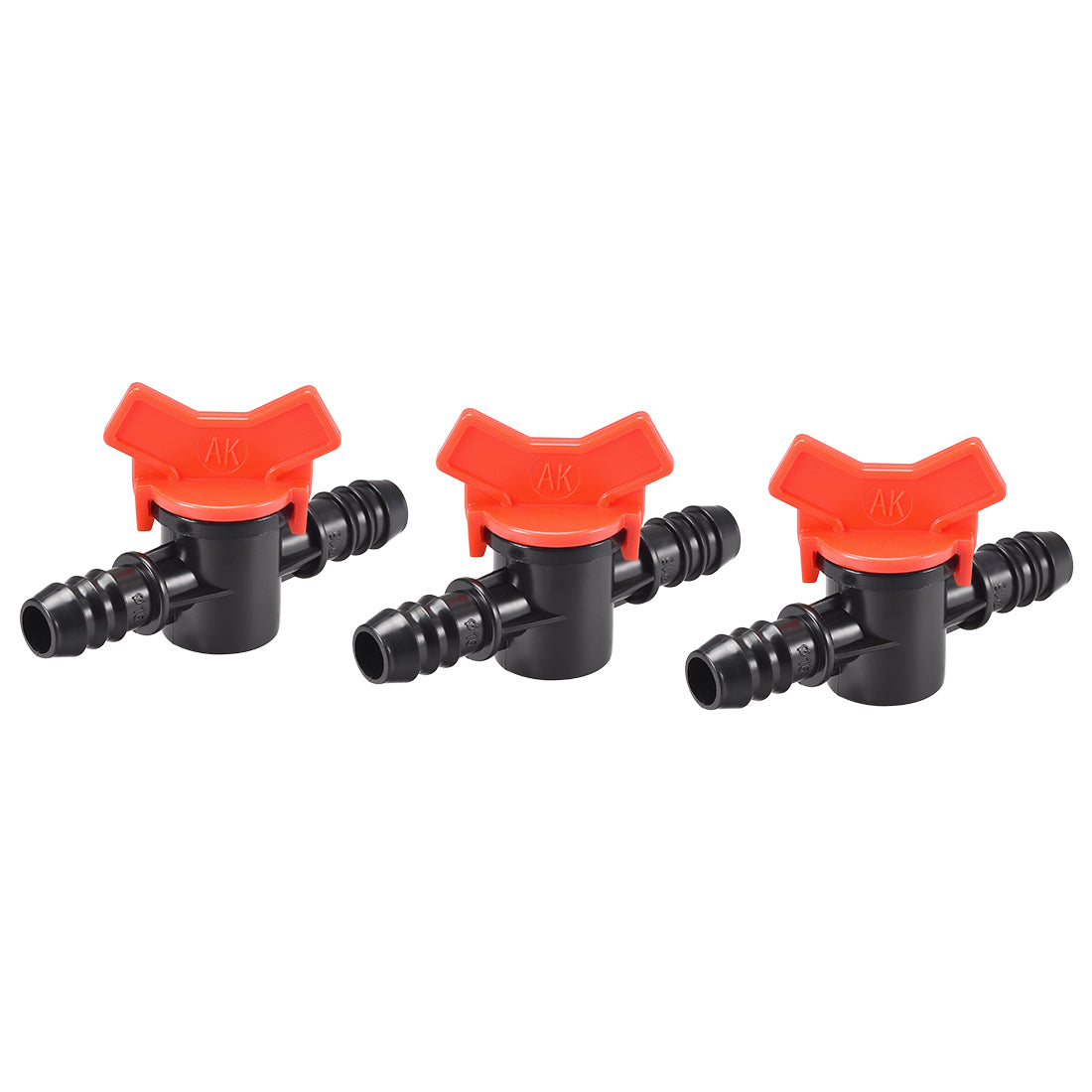 Drip Irrigation Barbed Valve，for 1/2 Inch Double Male Barbed Valve，Aquarium Water Flow Control Plastic Valve 3pcs