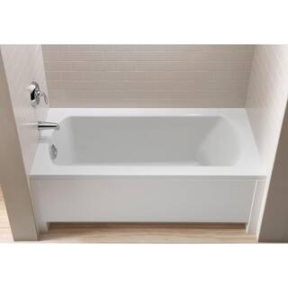 STERLING Lawson 5 ft. Rectangular Drop-in Reversible Drain Decked Bathtub in White 71261100-0