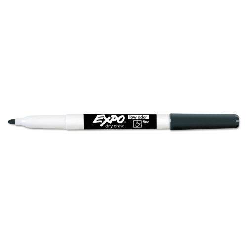 EXPO Low-Odor Dry-Erase Marker， Fine Bullet Tip， Black， 36/Box (1921062)